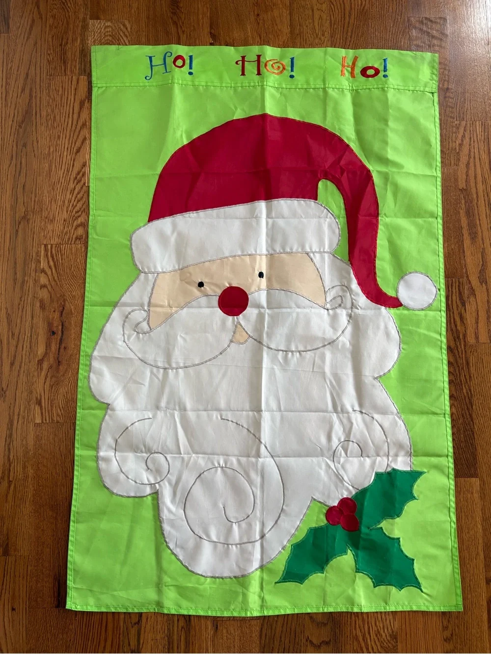 Evergreen Santa Clause House Flag 2 Sided Holiday Christmas Polyester 42.5x28 in